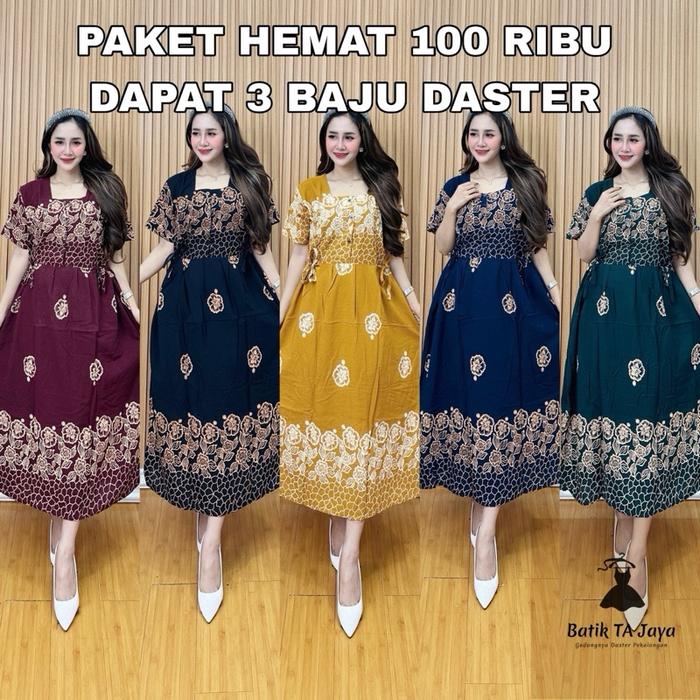 PAKET HEMAT 100 RIBU DAPAT 3 BAU DASTER CHIBI MOTIF BUNGA SEPATU // BAJU DASTER RAYON MODEL KEKINIAN