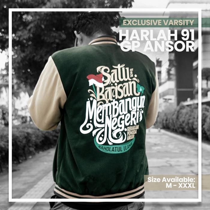 URUSDO VARSITY HARLAH 91 GP ANSOR | Jaket | Baseball | Pria | Keren | Sablon | Bordir | Unisex