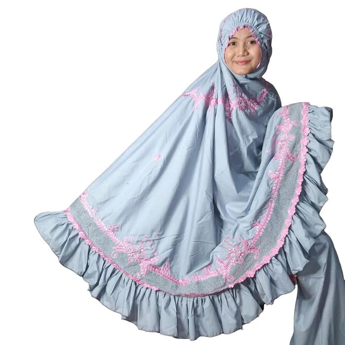 mukena bordir bukittinggi model rimpel Kain Katun