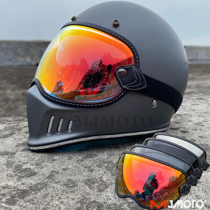 Retro Motorcycle Goggles Half Face Helmets Lens Glasses Motorcycle Helmet Bubble Visor Lens For SHOE