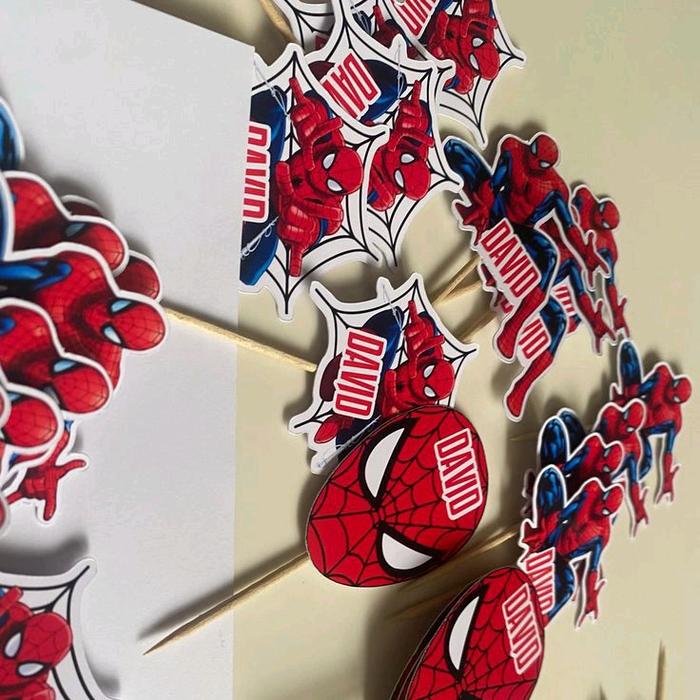 1 set cake topper spiderman nama custom Fashion Kids Costume