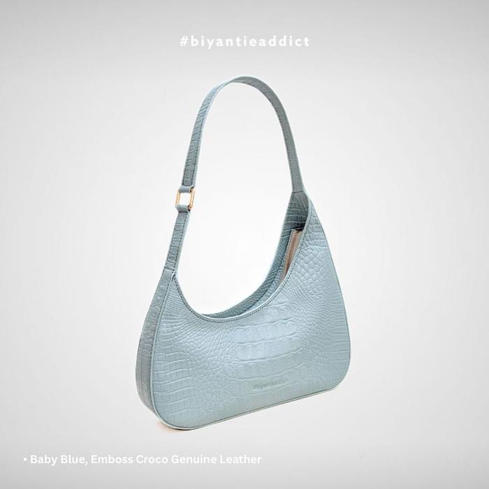 Biyantie Lyra Aruna Exclusive Handcrafted Genuine Leather Croco and Floater Luxury Slim Shoulder Bag