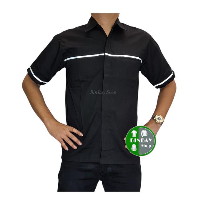 KEMEJA SERAGAM DRILL SAFETY HITAM LIST SKOTLET 1