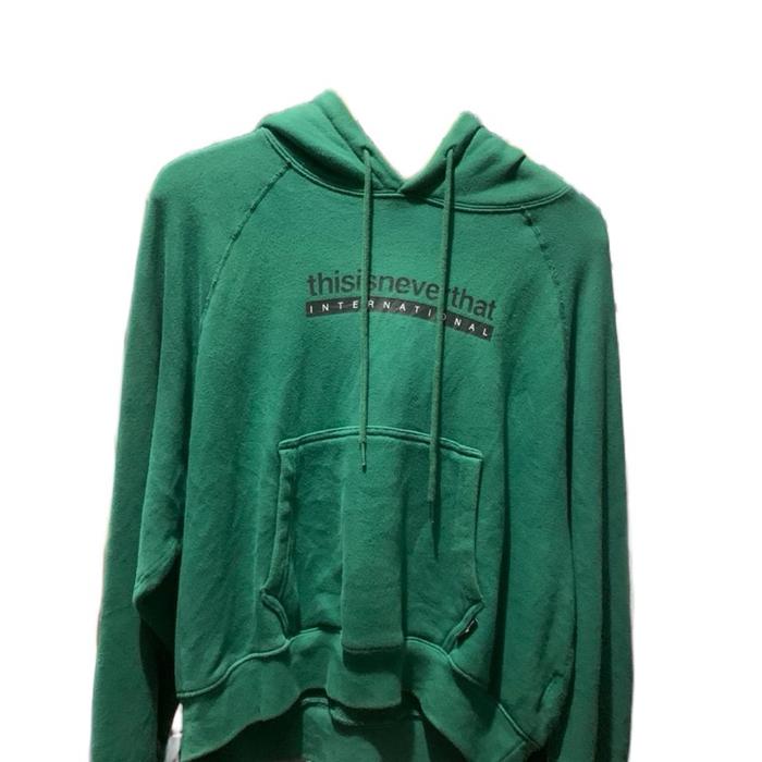 Jaket Hoodie This is never that (TNT) Croptop wanita Fleece Tebal Oversize
