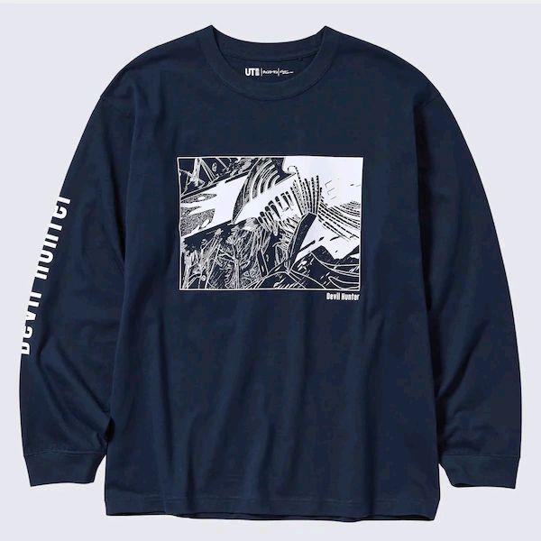 Crewneck Chainsaw Man × Kosuke Kawamura UT Lengan Panjang Kode 01 - Navy