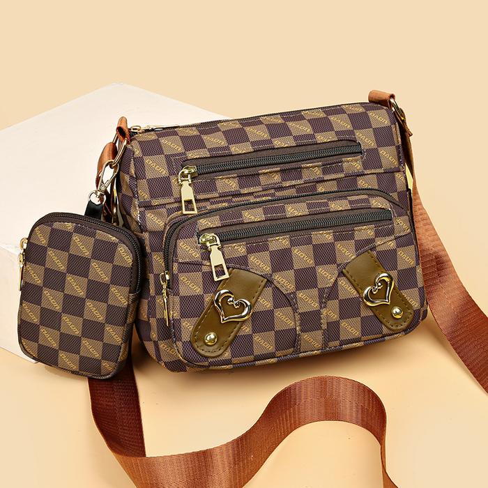 701256 PROMO TAS SELEMPANG WANITA IMPORT TERBARU TAS NENEK NENEK SIMPEL TAS IBU IBU MOTIF KOTAK GULL