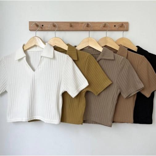 Berlyn Mart Iseven P Disty Hornet Knit Top Kaos Wanita / Lily Top Rib Terbaru !!!