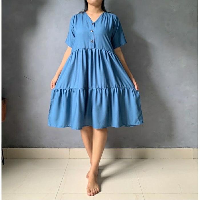 Raline dress jumbo rayon premium bumil busui cantik kekinian