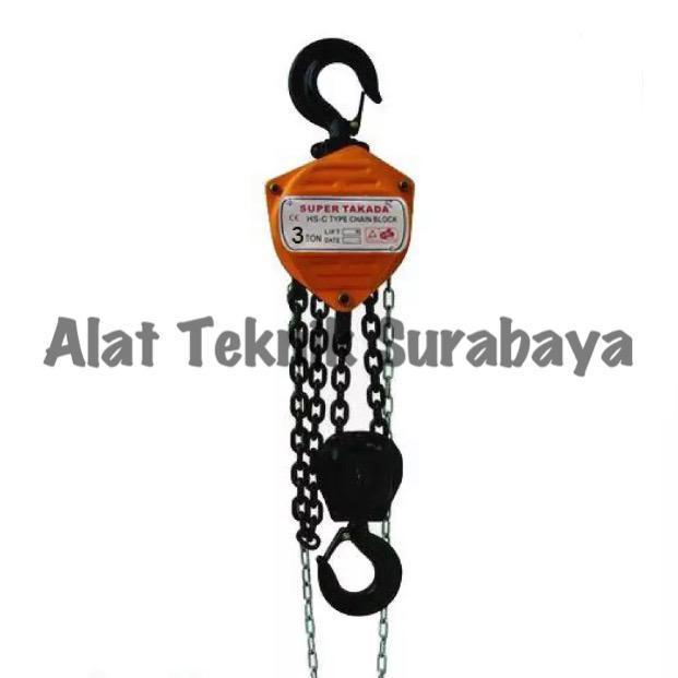 new - chain block super takada 3 t ton x 5 m meter takel hoist blok katrol kerekan kondo tackle 3t 5