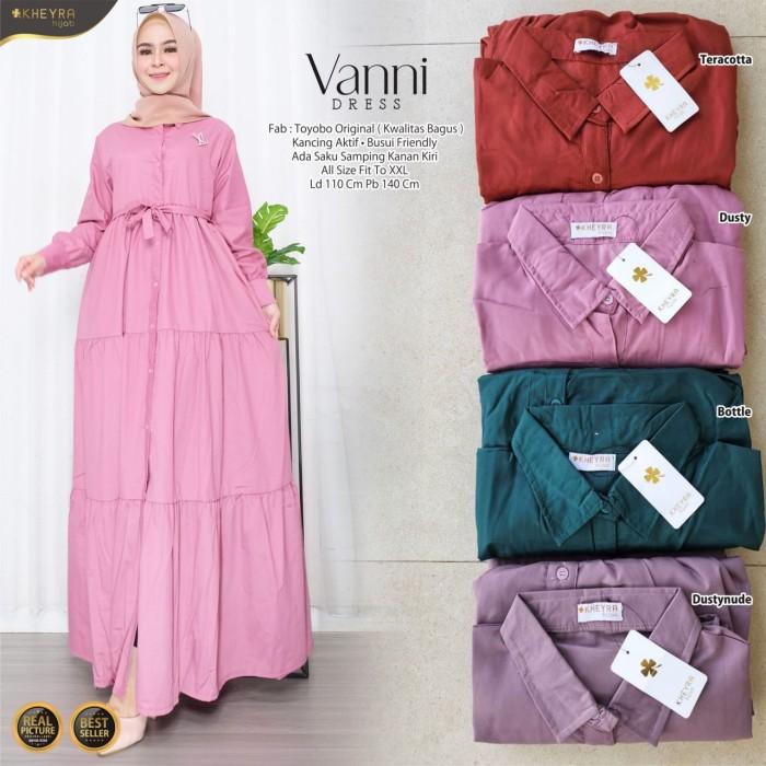 gamis maxy terbaru vanny dress toyobo polos busui susun rempel alila