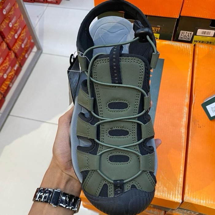 Sepatu Sandal watchout Pria Hijau Tua dengan Desain Tali Kekinian dan Sol Nyaman untuk Aktivitas Seh
