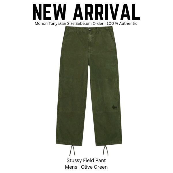 Stussy Field Pant Olive Green Celana Panjang Pria Original 100%