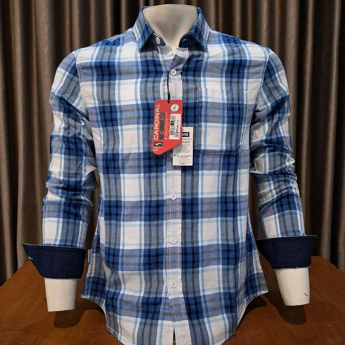 KEMEJA CARDINAL JEANS ORIGINAL PREMIUM PRIA DEWASA LENGAN PANJANG  Baju Flanel kotak kotak Variasi B