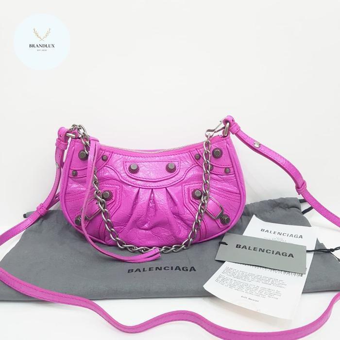 BALENCIAGA LE CAGOLE MINI LAMB LIPSTICK PINK SHW