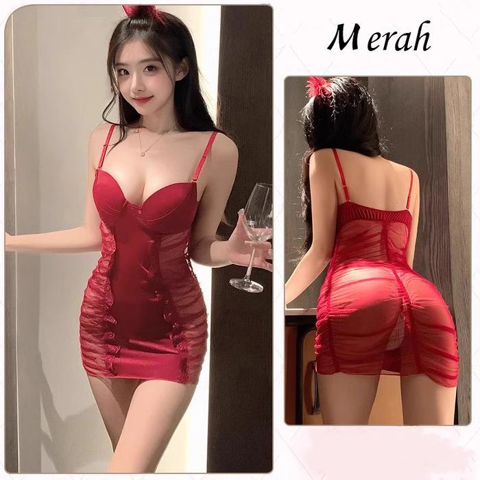 Lingerie Kemben Kawat Baju Dinas Malam Wanita Sexy Premium Lenjeri Cherie Hot Seksi Ketat Transparan