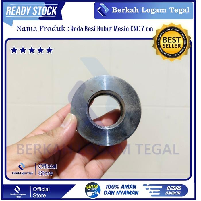 Roda Besi Bubut Mesin CNC Pengganti Rumah Roda Pintu Pagar 7 cm