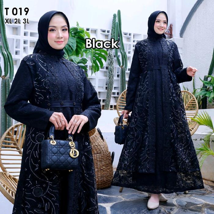 Gamis alana luxury T019 baju muslim wanita dewasa dress mewah brokat payet lebaran pesta hajatan umr