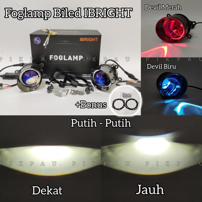 Ibright Sepasang Lampu Biled Foglamp 3 Inc New Original C990 Blue Lens Foglamp Toyota Dan Honda Bonu