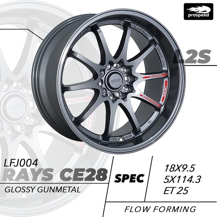LFJ004/RAYS CE28 GLOSSY GUNMETAL VELG JF LUXURY R18