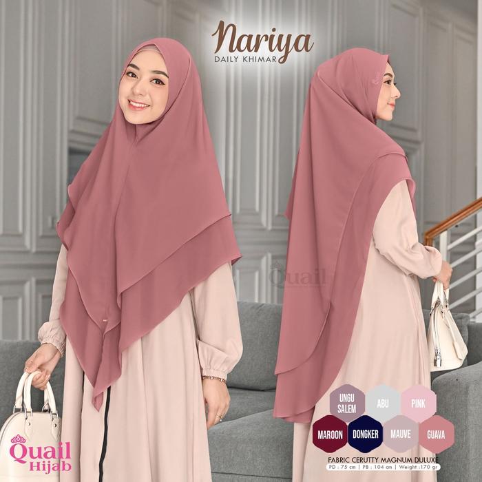 Quail Hijab - Nariya Khimar 2 Layer Ori Quail Ceruty Premium