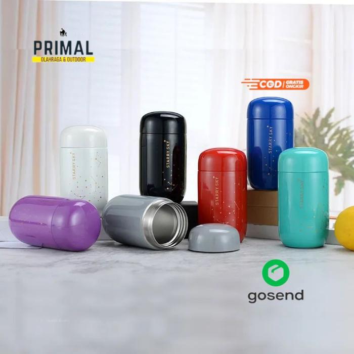 Termos Vakum Baja Tahan Karat Cangkir Termos Terisolasi Botol Air Olahraga Starry Sky Mini Kapasitas