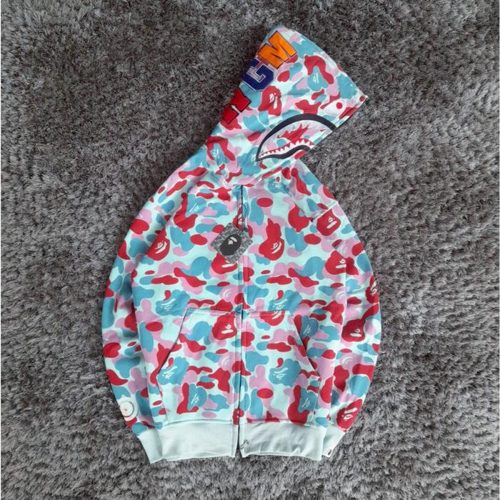 FullZipper Bape MultiColour Full Tag Terlaris Double Zipper