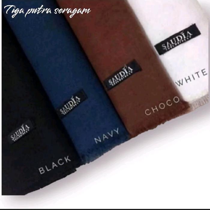 SAUDIA Kerudung Saudia Rawis Segi Empat Square Muslim  Warna Hitam Biru Tua Coklat Putih  Wanita Jil