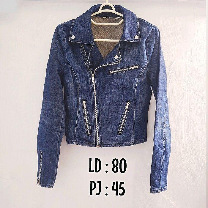 Preloved MANGO Jeans Jacket for Woman / Jaket Denim Wanita Resleting Depan (XS/S)