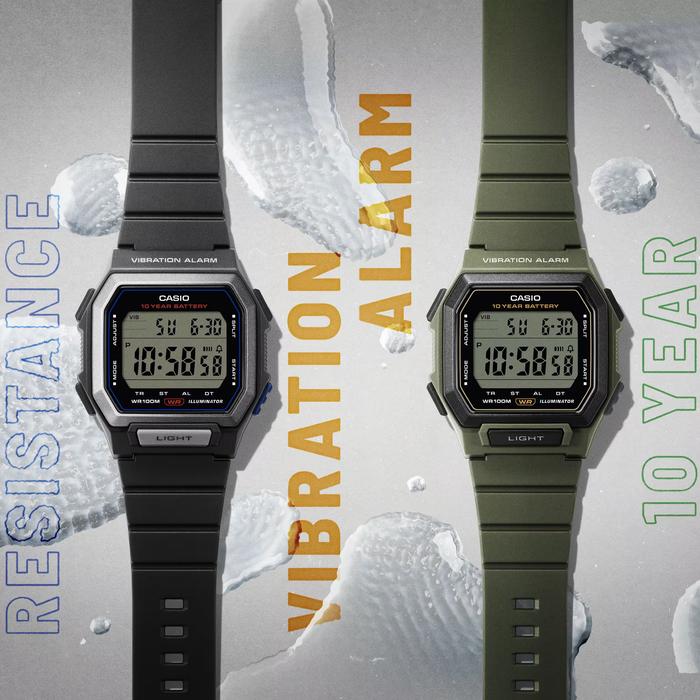 Casio General W-738H-1A, W-738H-1B, W-738H-3A Digital Watches