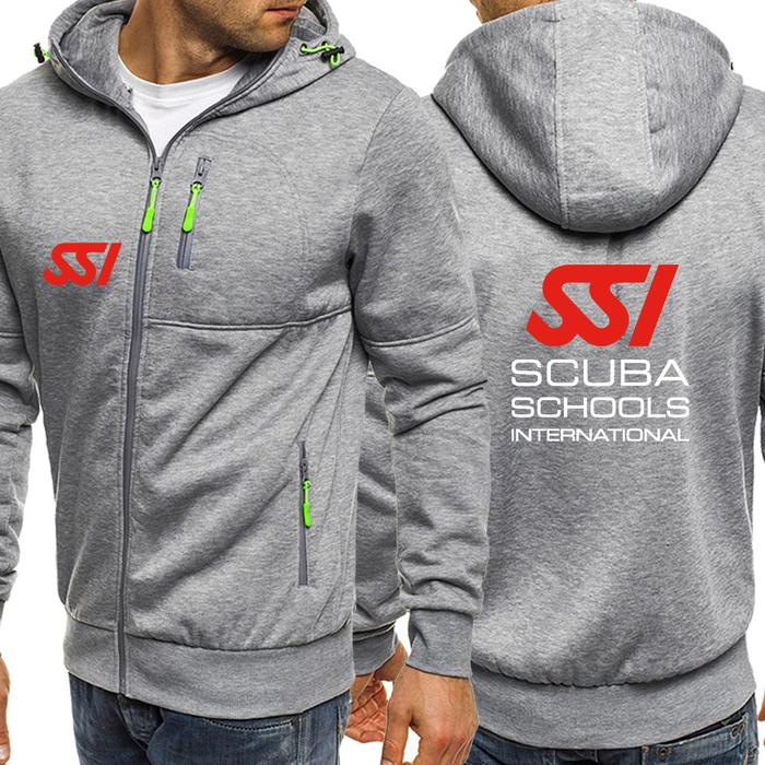 2022 Scuba Diving Dive SSI Men's New Long Sleeves Sweatshirts Slim Fit Jacket Coat Hoodie Pullover Z