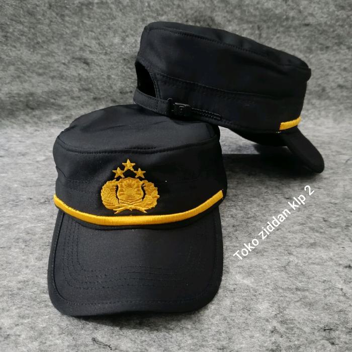 Topi Komando Hitam PAMA Polri Premium / Topi PAMA Polri Premium