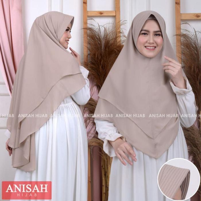 ◤New◢ Khimar Ceruty Baby Doll Dua Layer Polos { Size L} Real Pic By Ahfi Hijab