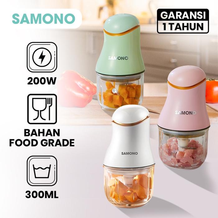 Blender Daging Elektrik Portable Multifungsi Meat Glinder Food Processor 200W Samono 0.3L