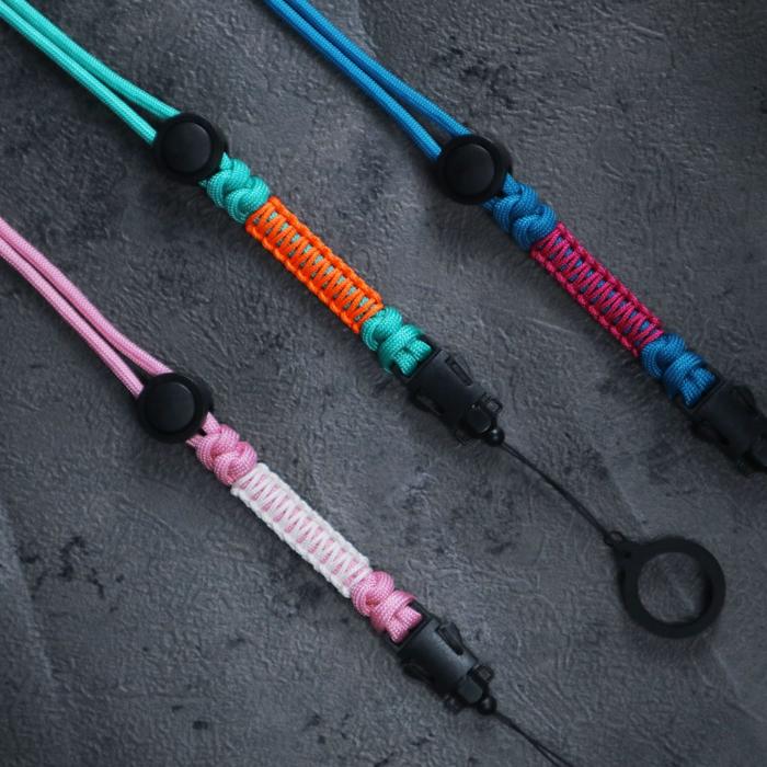 Lanyard V3 Kalung Tali Paracord 4mm Gantungan ID Card Name Tag Phone Strap Hp Include Karet O Ring W