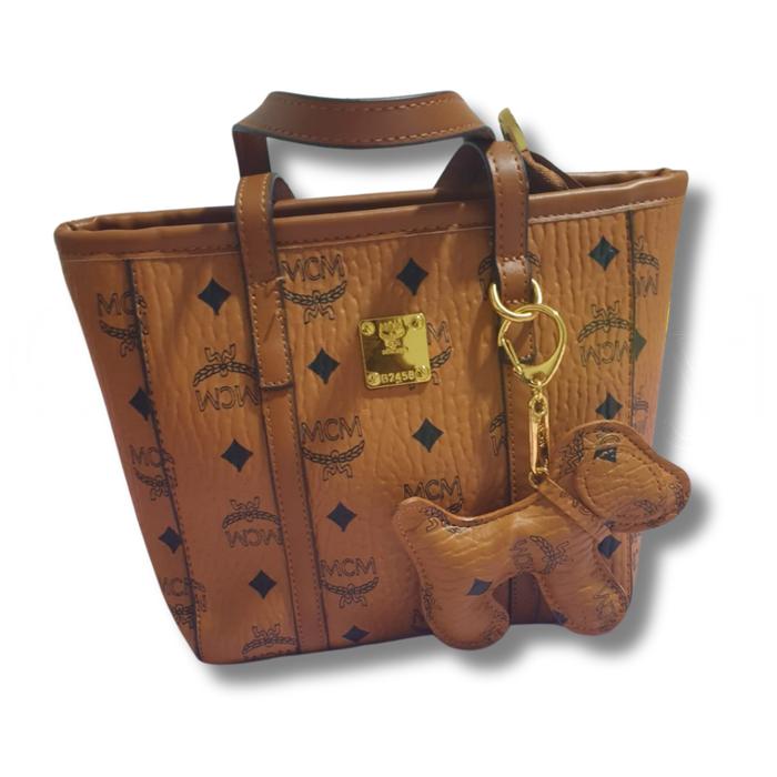 Tas MCM Toni Visetos Tote Bag Warna Cognac