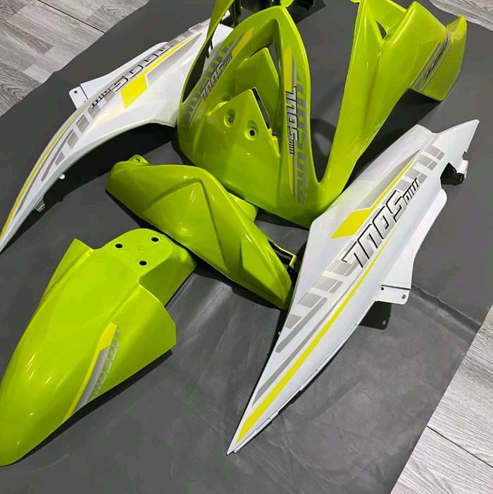 Cover Body Mio Soul Warna Green mix putih Motorcycle