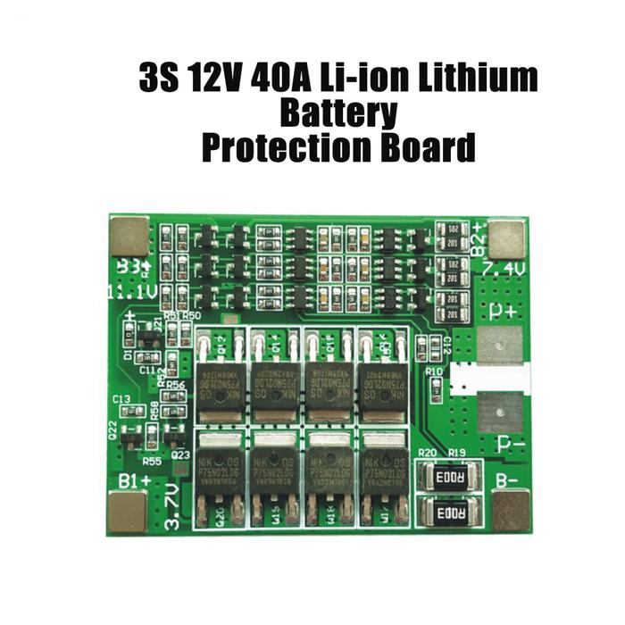 3S 12V/40A BMS Protection Board Li-ion Lithium Battery Protection Board for 18560 Lithium Battery BM