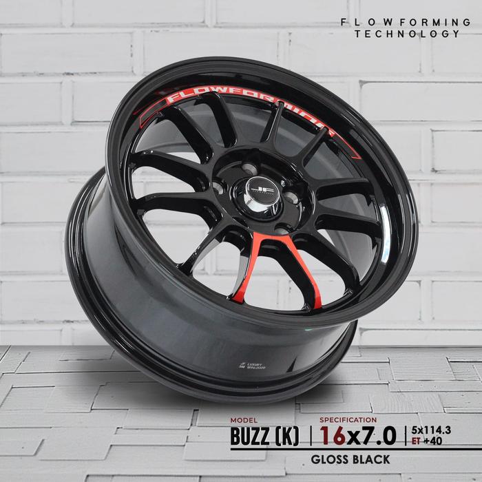 BUZZ (K) GLOSS BLACK VELG JF LUXURY R16