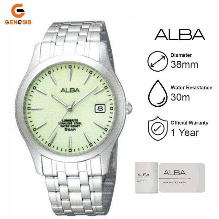Jam Tangan ALBA AXHK99 Analog Quartz Silver Stainless Steel Strap