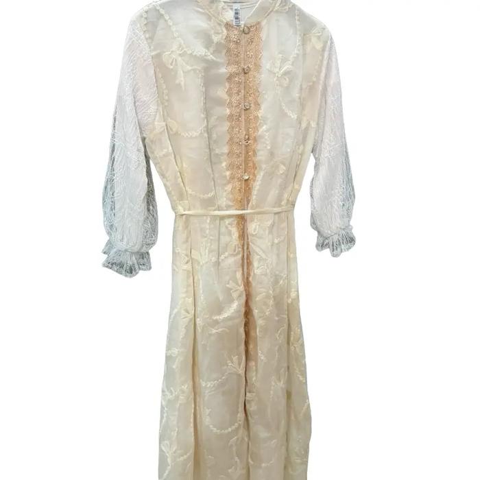Gaun Klasik dengan Elegan Beratquateinterior Parket Wanita Dress
