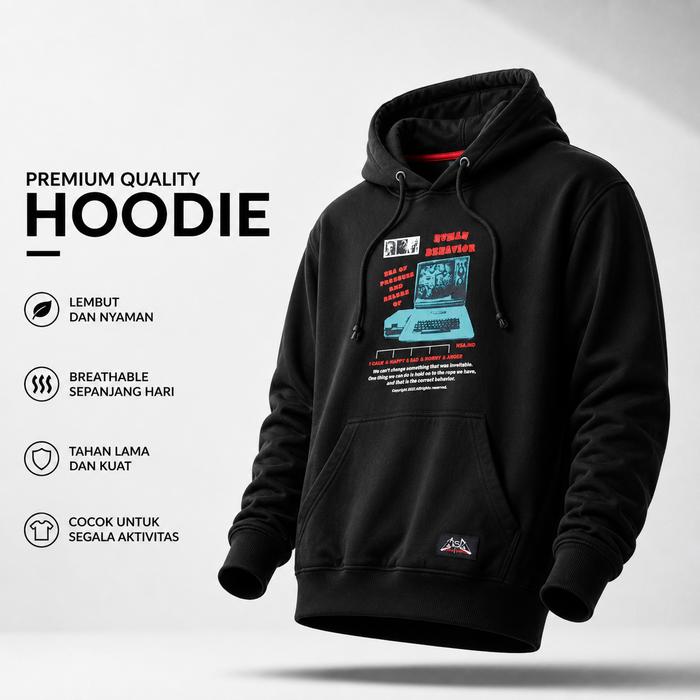 Nsa Ind Pullover Hoodie Human Behavior Black MADE IN INDONESIA