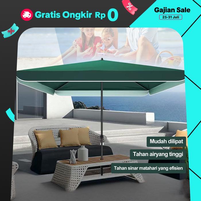oPe Payung Tenda 250 cm Jualan Taman Pantai Payung pantai Double layer Tenda cafe jualan Payung tend