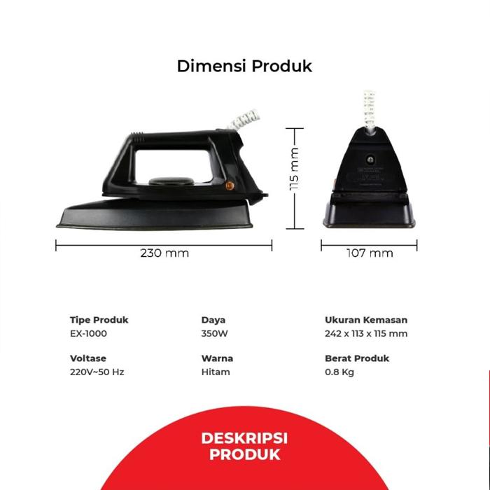 VARIAN SETRIKA MASPION EX-1000 DRY IRON MASPION SETRIKA MIYAKO EI-1000M DRY IRON MASPION