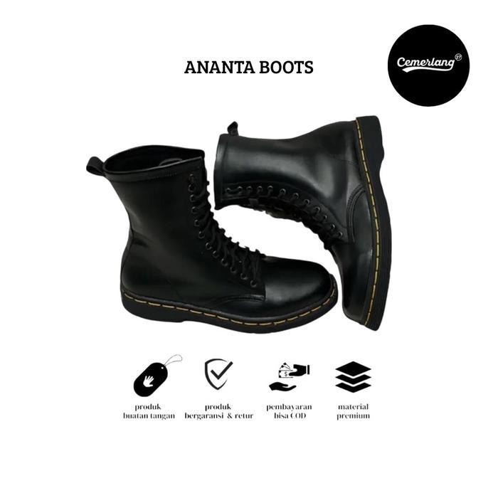 Sepatu High Boots Pria Formal Docmart Original 12 Hole ANANTA MEN BOOT