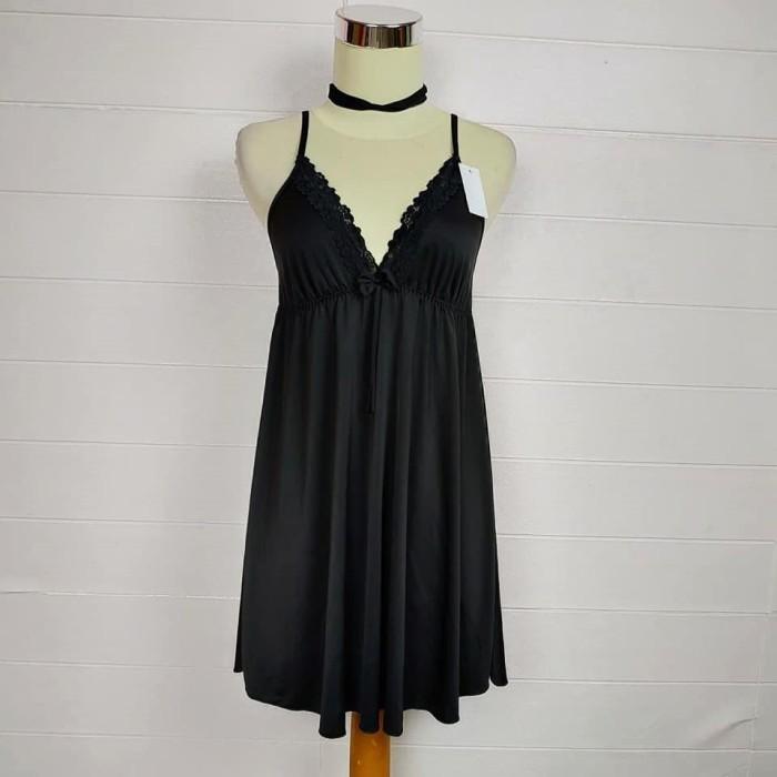 MURAH LG B41 + CD Baju Tidur Wanita Lingerie Panjang Dress & Celana Dalam Satin Lembut All Size Hita