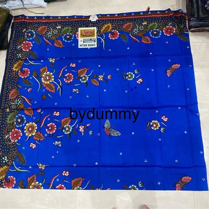 Kain Panjang Jarik Batik Pekalongan H santoso hitam manis warna biru motif 412 grosir murah
