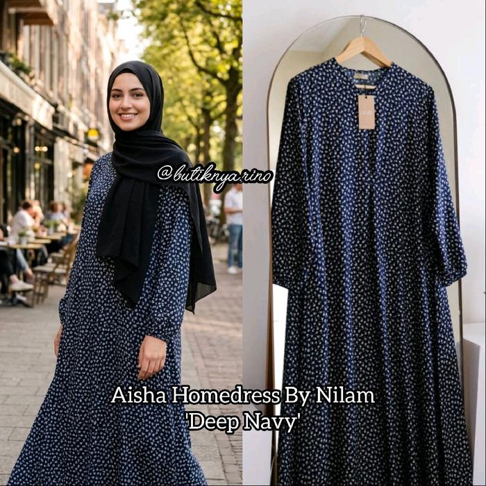 GAMIS AISHA BY NILAM (GAMIS SAJA) // DASTER RAYON RUMAH // DASTER LENGAN PANJANG // GAMIS RAYON SYAR