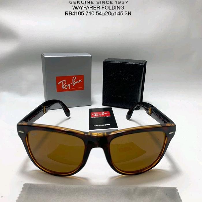 Ray-Ban Wayfarer Folding RB4105 710 54-20-145 3N Kacamata Hitam Lipat Asli Sejak 1937