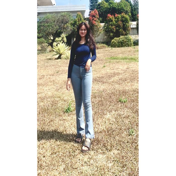 Celana jeans wanita sv7 cutbray haight waist warna hitam navy aqua 420 422 421 4142 419 477