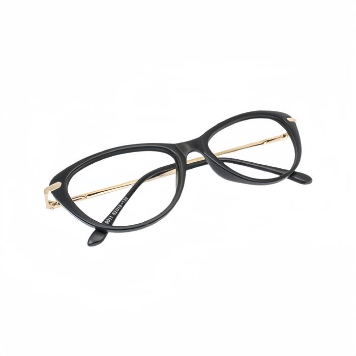 (Beli 1 Free 1) ARIES - Frame Kacamata Oval Kecil Plastik Stainless Wanita Pria Eyewear Glasses Mata